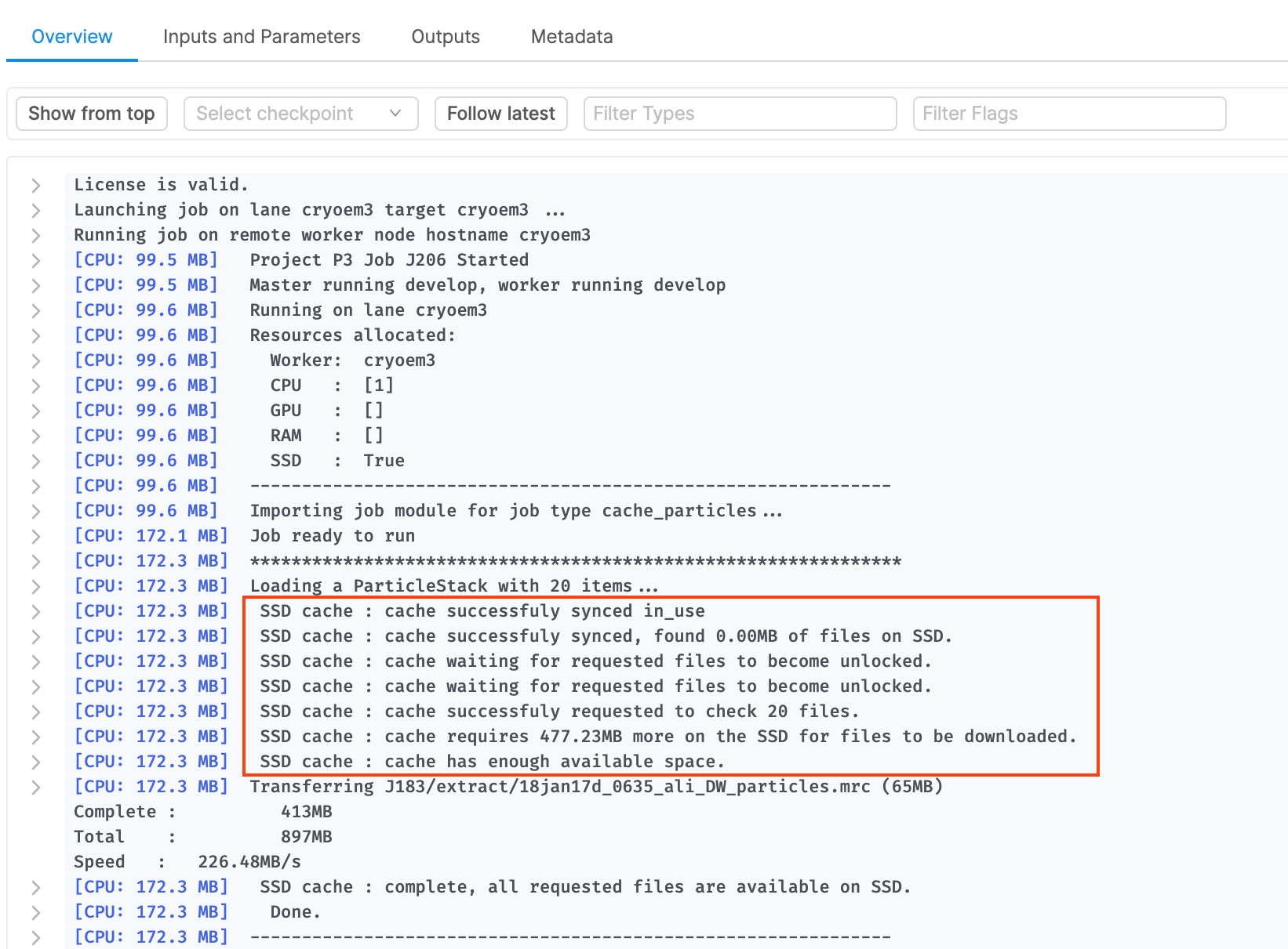 Bug fix resolving cache waiting messages