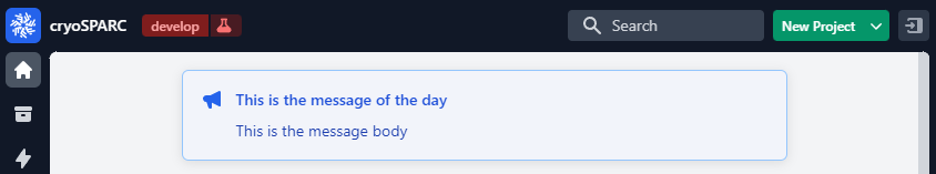 CryoSPARC message of the day