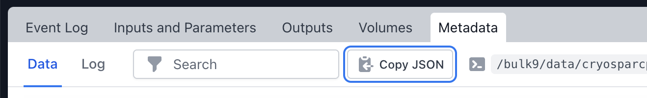 Copy the metadata of a job to your clipboard from the job preview dialog