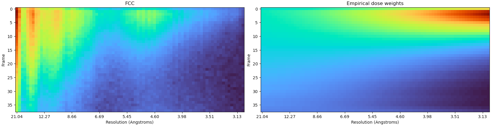 Reference Based Motion Correction empirical dose weights