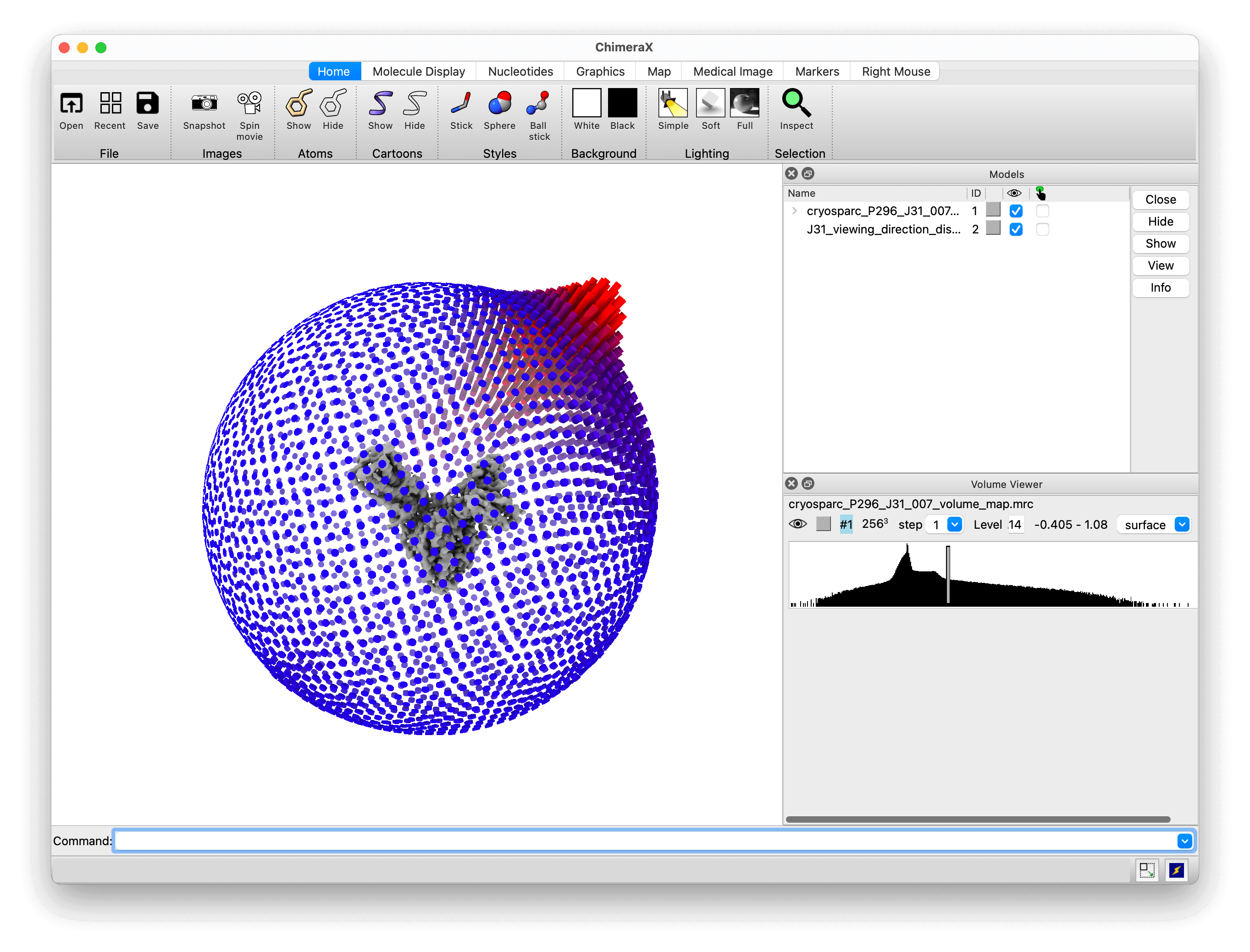 Viewing BILD files in ChimeraX