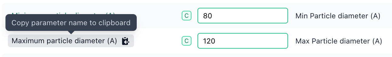 Copy parameter name from the job preview dialog