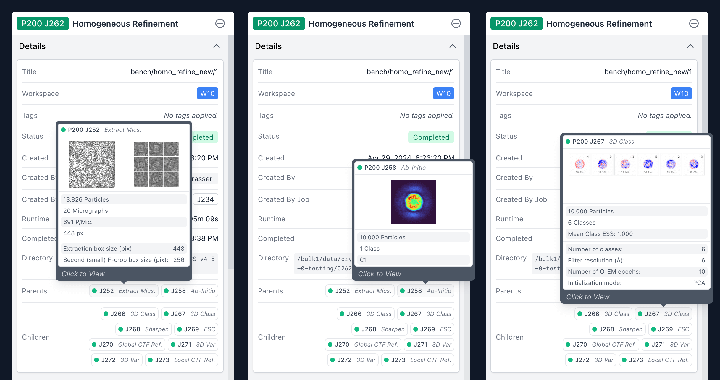 Viewing related jobs in the sidebar